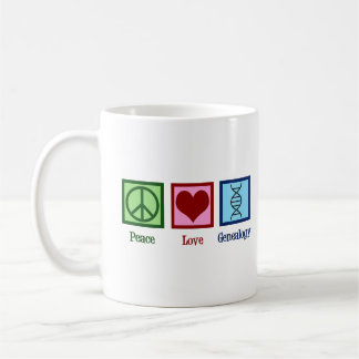 Peace Love Genealogie Koffiemok