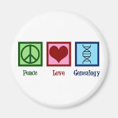 Peace Love Genealogie Magneet (Voorkant)