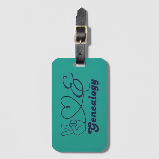 Peace, Love, & Genealogy Bagagelabel (Voorkant (verticaal))