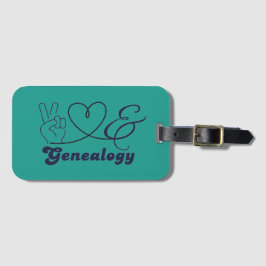 Peace, Love, & Genealogy Bagagelabel