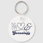 Peace, Love, & Genealogy Sleutelhanger (Voorkant)