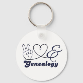 Peace, Love, & Genealogy Sleutelhanger
