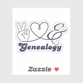 Peace, Love & Genealogy Sticker