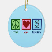 Peace Love Genetics Keramisch Ornament (Links)