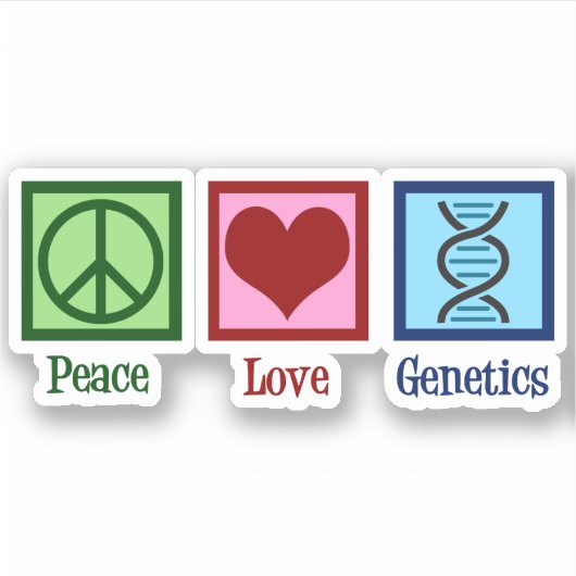 Peace Love Genetics Sticker (Voorkant)