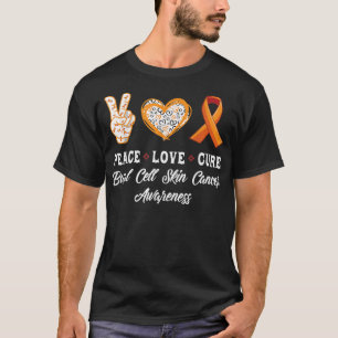 Peace Love genezing basale cell skin cancer awaren T-shirt