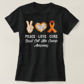 Peace Love genezing basale cell skin cancer awaren T-shirt (Design voorkant)