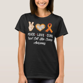 Peace Love genezing basale cell skin cancer awaren T-shirt