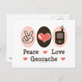 Peace Love Geocache Briefkaart (Voorkant / Achterkant)
