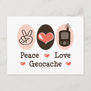 Peace Love Geocache Briefkaart