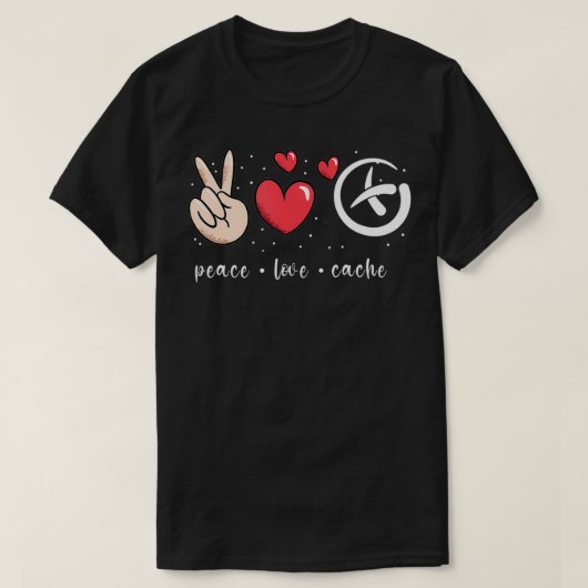 Peace Love Geocaching Geocaching T-shirt (Design voorkant)