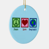 Peace Love Geography Keramisch Ornament (Rechts)