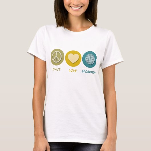 Peace Love Geography T-shirt (Voorkant)