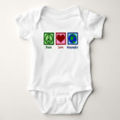 Peace Love Geography Teacher Wereldkaart Romper (Voorkant)