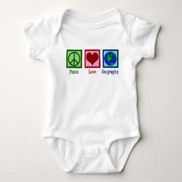 Peace Love Geography Teacher Wereldkaart Romper