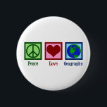 Peace Love Geography Teacher Wereldkaart Ronde Button 5,7 Cm<br><div class="desc">Een coole kerstcadeau voor aardrijkskundigen met een schattig vredesteken,  hart en wereldbol van de aarde.</div>