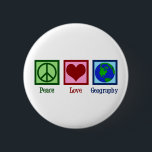 Peace Love Geography Teacher Wereldkaart Ronde Button 5,7 Cm<br><div class="desc">Een coole kerstcadeau voor aardrijkskundigen met een schattig vredesteken,  hart en wereldbol van de aarde.</div>
