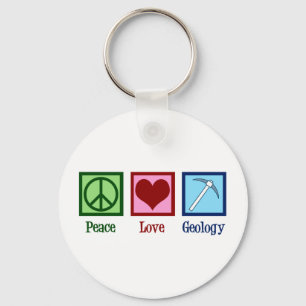 Peace Love Geology Sleutelhanger