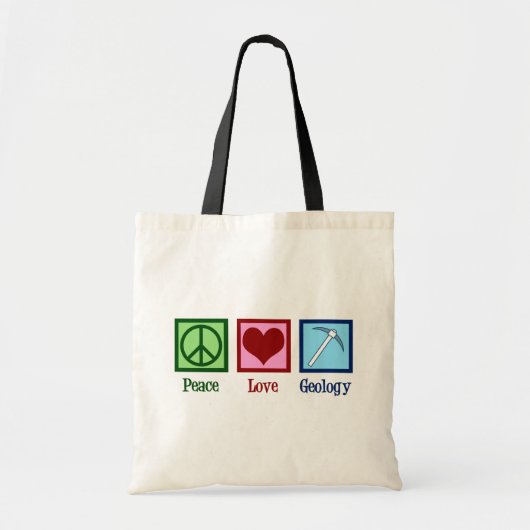 Peace Love Geology Tote Bag (Voorkant)