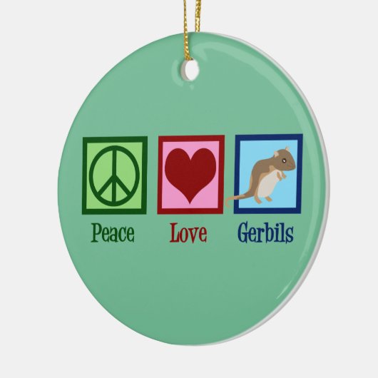 Peace Love Gerbils Keramisch Ornament (Links)