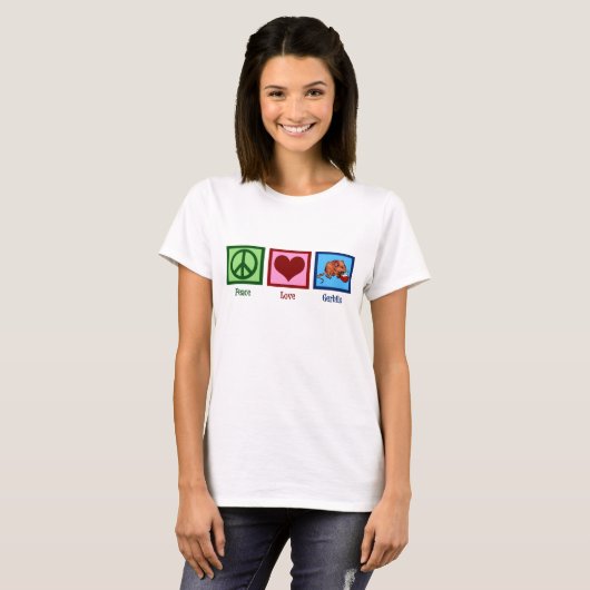 Peace Love Gerbils T-shirt (Voorkant volledig)