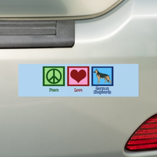 Peace Love German Shepherds Bumpersticker (Op auto)
