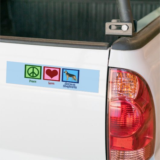 Peace Love German Shepherds Bumpersticker (Op Truck)