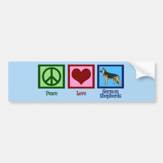 Peace Love German Shepherds Bumpersticker (Voorkant)