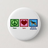 Peace Love German Shepherds Ronde Button 5,7 Cm (Voorkant)