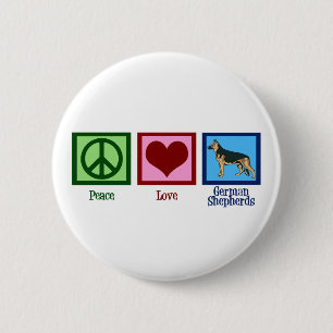 Peace Love German Shepherds Ronde Button 5,7 Cm