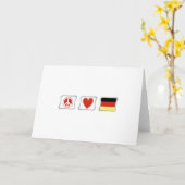 Peace Love Germany Portret groet Kaart (Gele Bloem)