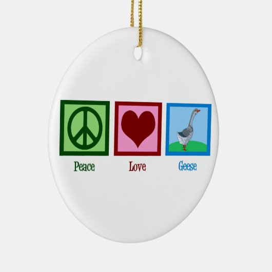 Peace Love Gese Keramisch Ornament (Rechts)
