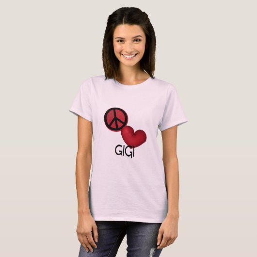 Peace Love Gigi T-shirt (Voorkant volledig)