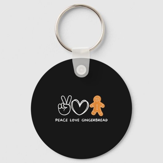 Peace, Love Gingerbread Retro Gingerbread Lover Sleutelhanger (Voorkant)