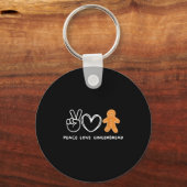 Peace, Love Gingerbread Retro Gingerbread Lover Sleutelhanger (Voorkant)