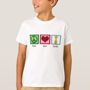 Peace Love Giraffes Cute Giraffe Kinder T-shirt
