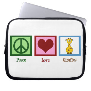 Peace Love Giraffes Laptop Sleeve