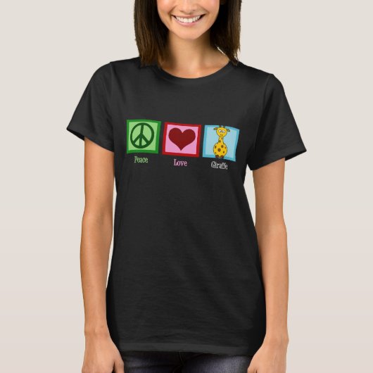 Peace Love Giraffes T-shirt (Voorkant)