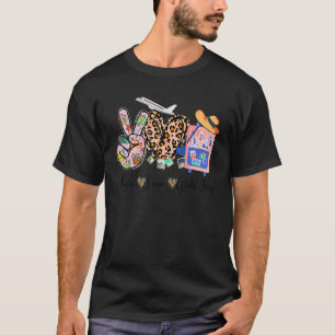 Peace Love Girls Trip Leopard Heart Luggage Raise T-shirt