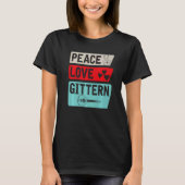 Peace Love Gittern Musical Instrument Gittern Play T-shirt (Voorkant)