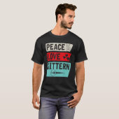 Peace Love Gittern Musical Instrument Gittern Play T-shirt (Voorkant volledig)