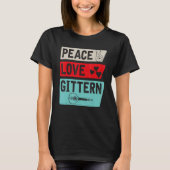 Peace Love Gittern Musical Instrument Gittern T-shirt (Voorkant)