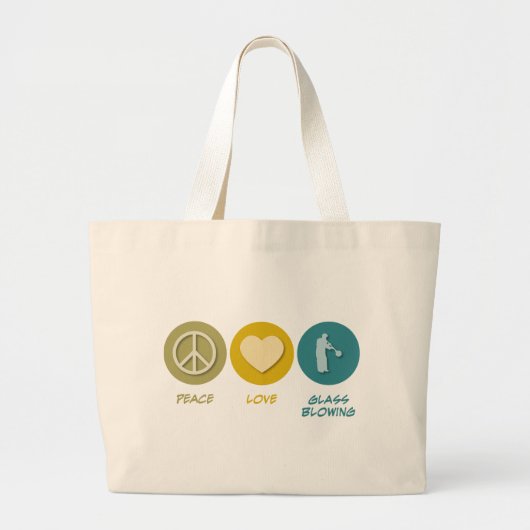 Peace Love Glass Baming Grote Tote Bag (Voorkant)