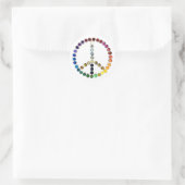 Peace Love Glitter Confetti Rainbow 1 Ronde Sticker (Tas)
