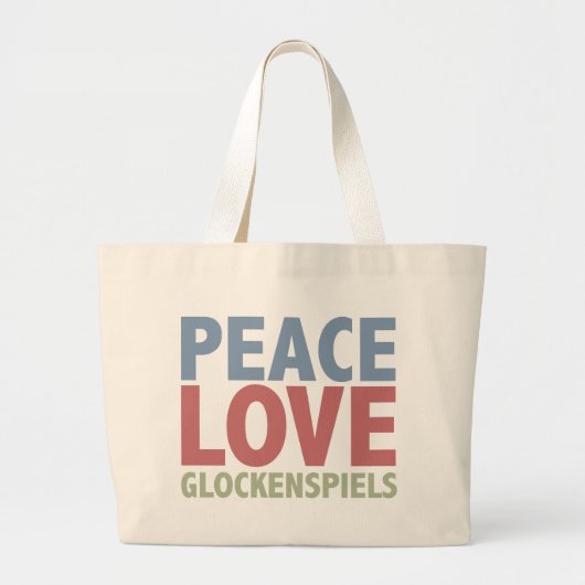 Peace Love Glockenspiels Grote Tote Bag (Voorkant)