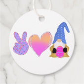 Peace Love Gnome | Pasgeborene bij pasta Bedankjes Labels (Voorkant)
