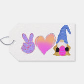 Peace Love Gnome | Pasgeborene bij pasta Cadeaulabel (Achterkant Horizontaal)