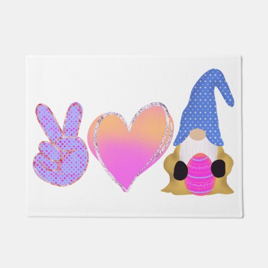 Peace Love Gnome | Pasgeborene bij pasta Deurmat (Voorkant)