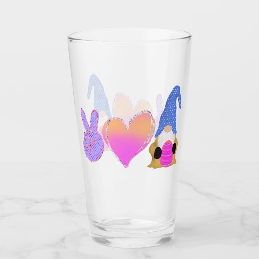 Peace Love Gnome | Pasgeborene bij pasta Glas (Voorkant)