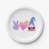 Peace Love Gnome | Pasgeborene bij pasta Papieren Bordje (Voorkant)